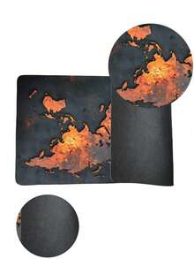SHEIN 1pc World Map Mouse Pad Metallic Design Desk Mat Office Desk Accessories With Stitched Edge Non-Slip XL Mousepad Rubber Base Keyboard Pad 35.4x15.7 Inch E-Sports Desk Pad For Office Home Gift For Women Back To School - Multicolor - View 6