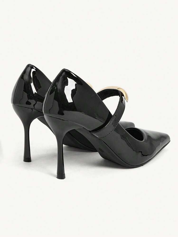 CUCCOO CHICEST Women's Metal Decor Design Everyday Versatile Fashion High Heels Valentine's Day Elegant Shoes