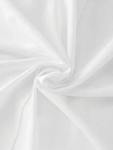 Linhara Áo sơ mi nữ cỡ lớn cổ tròn cài cúc, thích hợp cho mùa xuân/hè. - trắng - Xem 3