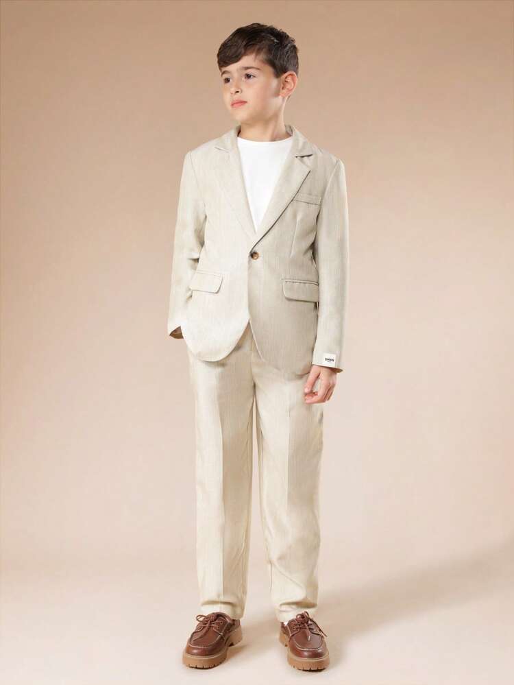Linen Feel Blazer And Pants Set