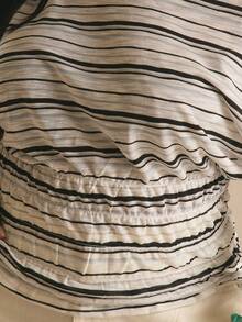 MUSERA 大码条纹斜领收腰短袖上衣，春夏优雅复活节可爱度假休闲日常阳光社交假日款 - 彩色 - 查看 6