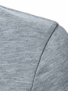 Manfinity Homme Men's Graphic Print Short Sleeve Polo Shirt, Essential For Daily Wear - Grey - View 4