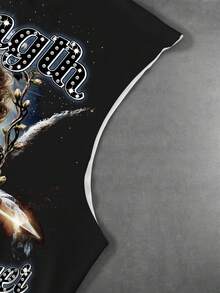 Manfinity EMRG Men's Angel & Letter Print Crew Neck Tank Top And Drawstring Waist Shorts Set - Multicolor - View 3