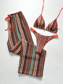 Swim Chiccia 女士彩色简约日常泳装套装 - 彩色 - 查看 5
