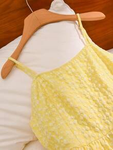 CosyJoli 大码女式浅黄色休闲套装，春夏姐妹装 - 淡黃色 - 查看 4