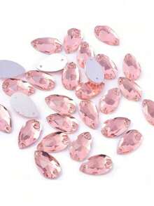 纤细水滴形玻璃多色闪亮手工缝制水晶水钻装饰珠，平底带孔宝石DIY配件，可缝制在衣服、连衣裙、包包、鞋子、胸针、耳环、手工艺品上。 - 彩色 - 查看 12