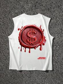 STEELVANCE 男士休闲日常印花圆领背心，夏季 - 白色 - 查看 3