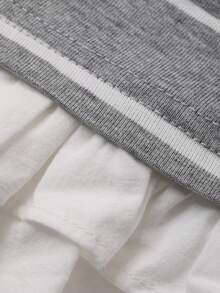 DAZY 女童条纹领连衣裙，韩版 - 灰色 - 查看 9