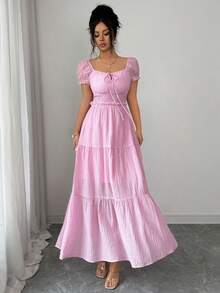 Modelyn Women's Elegant Romantic Vacation Pink Dress - Pink - View 3