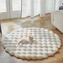1pc Pet Sleeping Mat, Winter Pet Blanket, Dog Pad, Cat Pad, Cat Sleeping Mat, Pet Dedicated Floor Mat - White - View 3