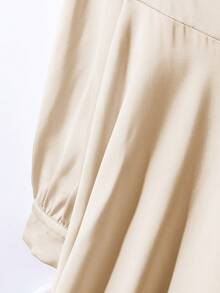 Franclia Plus Size Women's French Style Casual Elegant Square Neck Long Sleeve Dress - Apricot - View 4