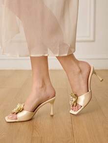 CUCCOO HITCHD Women Heeled Sandals - Apricot - View 4