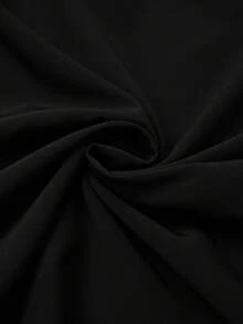 GlowEve CURVE Vestido de manga corta con fruncido y bloques de color negro y blanco para mujer de talla grande, adecuado para primavera, verano, otoño, invierno, bodas y fiestas - Blanco y Negro - Ver 6