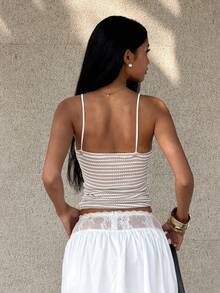 FavEase Women's Casual Ruched Striped Camisole Top, Versatile For Spring/Summer Holiday And Daily Wear - Apricot - View 2