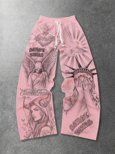 ROMWE MEN Street Life Pantaloni casual a gamba larga da uomo, pantaloni della tuta autunno/inverno