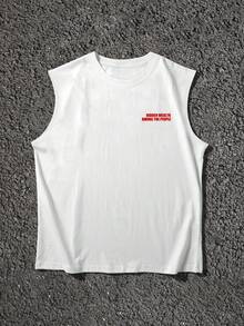 STEELVANCE 男士休闲日常印花圆领背心，夏季 - 白色 - 查看 4