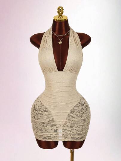 Amplova Rhinestone Embellished Backless Bodycon Sleeveless Party Dress Summer Holiday Outfits Spring Break Outfits Valentine Outfits For Women Party Wedding Guest Dress For Women Graduation Ceremony Elegant Beach Vacation Outfits For Women Casual Outfit For Women Formal