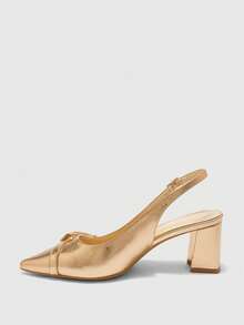 CUCCOO BIZCHIC Giày cao gót quai hậu đơn giản và thanh lịch, đa năng, phù hợp cho công sở và đi làm hàng ngày dành cho nữ. - Hoa hồng vàng - Xem 10