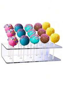 SHEIN 1 pieza Base para tarta de acrílico transparente, estante para exhibición de postres, decoración de mesa para fiesta de cumpleaños, Navidad - Multicolor - Ver 9