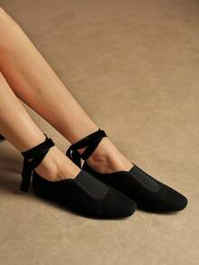 Rosivie Women's Square Toe Casual Versatile Fashion Shoes - Black - View 6