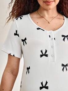 舒适休闲家居服，柔软心形孕妇睡衣 - 彩色 - 查看 6