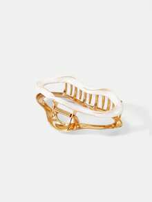 MOTF PREMIUM 镀金白色油滴云发夹 - 白色 - 查看 5