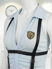 5pcs Plus Size Women Uniform Sexy Lingerie Set - Multicolor - View 3