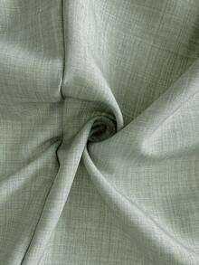 Elenzga Fashionable Casual French Retro Elegant Minimalist 3/4 Sleeve Office Wear Thin Blazer - Green - View 7