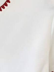 1 buah Kaos Lengan Pendek Minimalis Kasual untuk Anak Perempuan Remaja, Dekorasi Kerah Bordir, Potongan Longgar, Gaya Lucu dan Serbaguna, Cocok untuk Musim Semi & Musim Panas - Putih - View 5