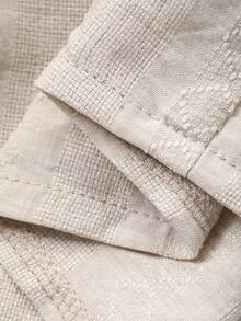 DAZY 女士露肩系带褶皱露肩短袖T恤和高腰阔腿休闲裤两件套，夏季 - 杏色 - 查看 4