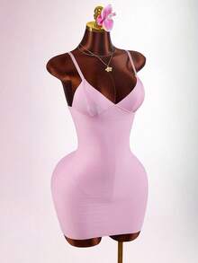 Amplova 2026 New Low-Cut Bodycon Mini Dress For Women ,Summer Dress - Pink - View 4