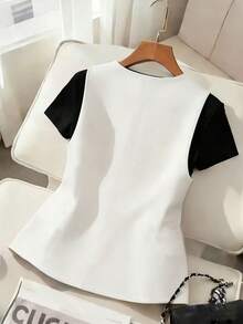 Franclia New Spring/Autumn White Vest For Women, Regular Fit - White - View 2