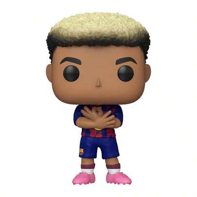 Funko Mô hình cầu thủ bóng đá FC Barcelona Lamine Yamal số 74, đồ chơi sưu tầm bóng đá chính hãng, mô hình chibi đầu to để bàn, quà tặng cho người hâm mộ Barca.