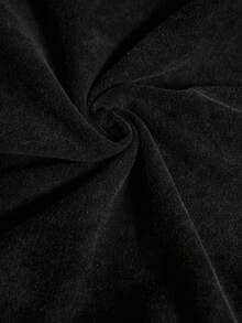 Elaquor 大码女式V领扭结设计休闲百搭日常T恤 - 黑色 - 查看 5