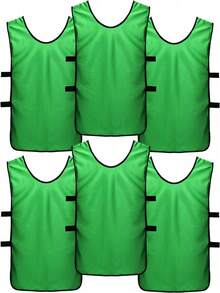 6 Packs Basketball Soccer Training Vest Racing Suit Team Clothes Expansion Sports Clothes Advertising Vest Number Suitable For Children Adults/Football Bib/Scrimmage Vest - Multicolor - View 6