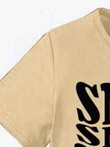 SHEIN 6件套男婴休闲时尚创意个性清新简约卡通笑脸、蜘蛛、蜘蛛网、蓝黑扎染图案、字母标语印花短袖T恤和短裤套装，舒适百搭，适合春夏季日常穿着。 - 彩色 - 查看 3