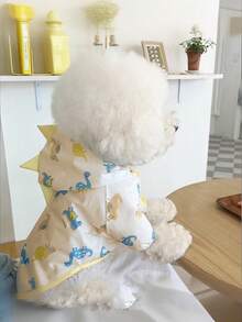 PETSIN 春夏新款恐龙变身服，狗狗防溅雨衣，泰迪熊，小型犬，宠物防雨服，宠物用品 - 彩色 - 查看 3