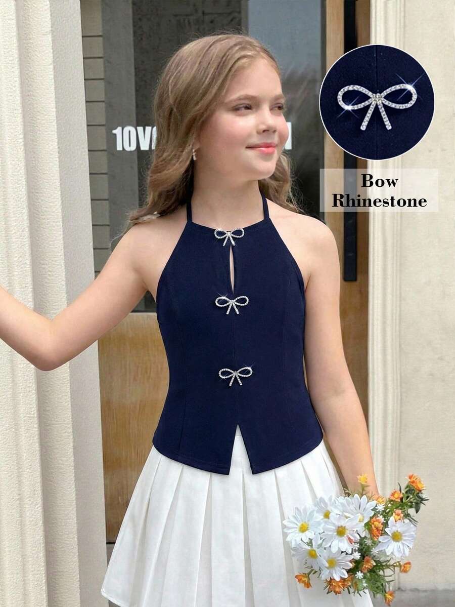 SHEIN 少女高腰弹力紧身压缩打底裤，修身瑜伽裤，黑色打底裤，基础款黑色打底裤，高腰黑色打底裤，黑色瑜伽裤，秋冬季 - 黑色 - 查看 1