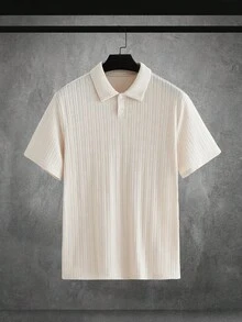 HIMLAND Men's Blue Button-Down Short Sleeve Shirt And White Side Pocket Casual Pants Set Men Casual Top And Bottom Set Men Navy Blue 2 Piece Set Men 2 Piece Set Linen Men Set Men Summer Pants Set - Apricot - View 10