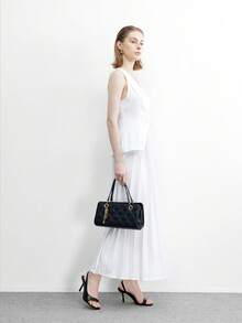 CUCCOO BIZCHIC 黑色方头细跟简约优雅纯色女士高跟凉鞋 - 黑色 - 查看 6
