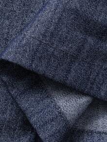 FRIFUL 女士吊带阔腿连体裤，腰部荷叶边蕾丝拼接 - 藍色 - 查看 7