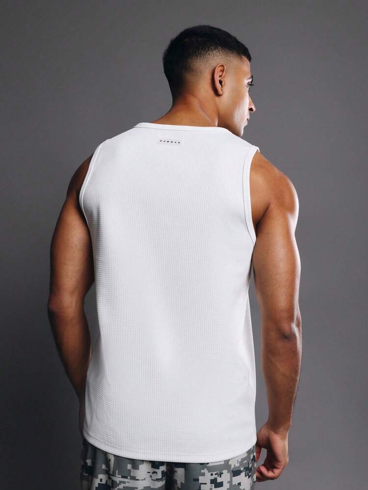 Ribbed Sleeveless Tank With Crew Neck