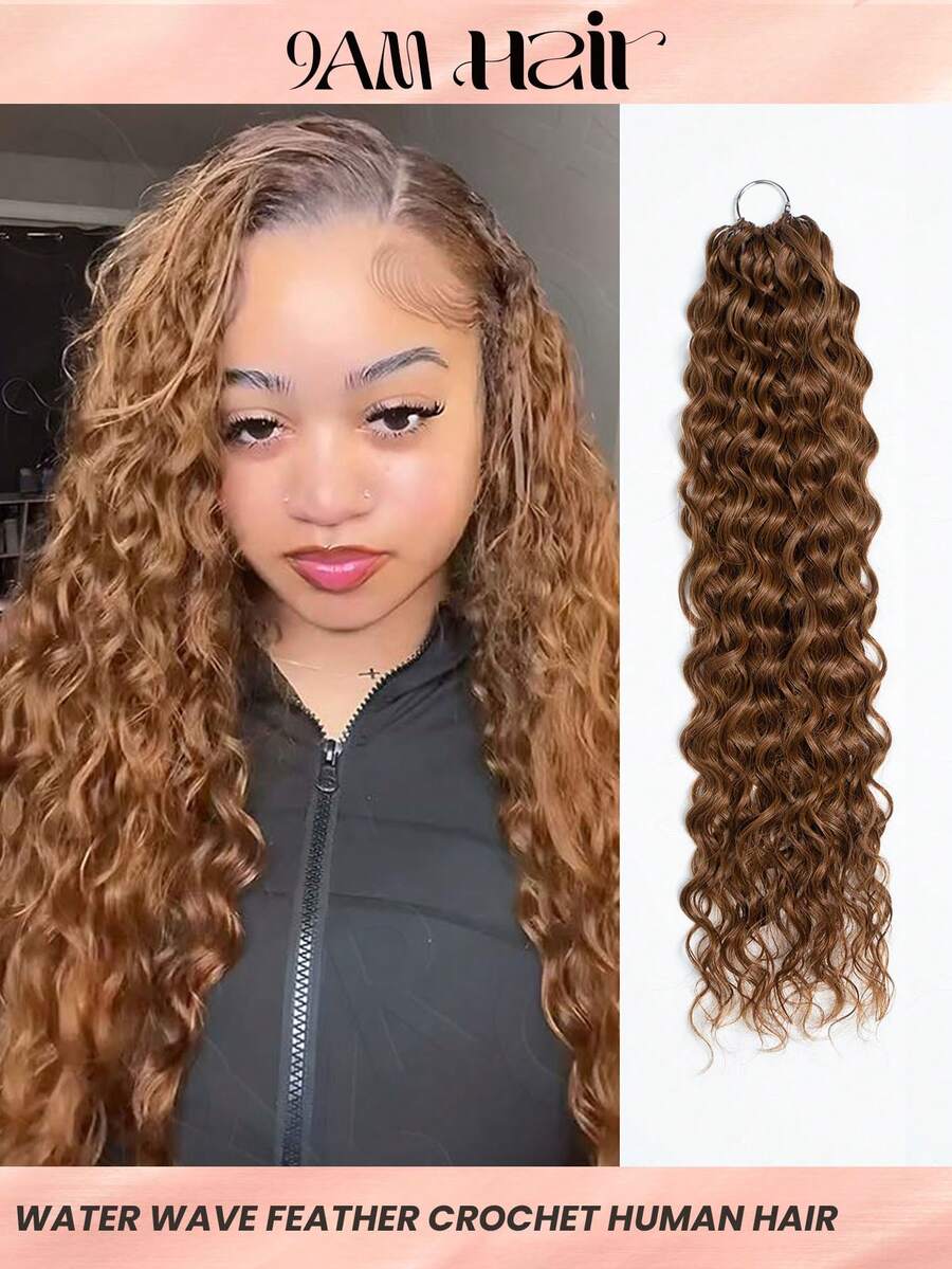 Boho Braids 1 Gói Tóc Giả Kiểu Sóng Nước, Tóc Móc Lông Vũ, Tóc Thật Tách Sẵn, Có Thể Tái Sử Dụng, Dùng Cho Kiểu Tóc Bện Boho Không Nút Thắt, Kiểu Tóc Bảo Vệ, Màu Nâu Đỏ Hoa, Tóc Remy Brazil Mềm Mịn, Thích Hợp Cho Hàng Ngày, Thân Thiện Với Người Mới Bắt Đầu - S30 - Xem 1