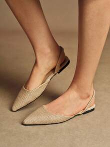 Rosivie Women's Pointed Toe Casual Fashion Versatile Flat Shoes - Apricot - View 3