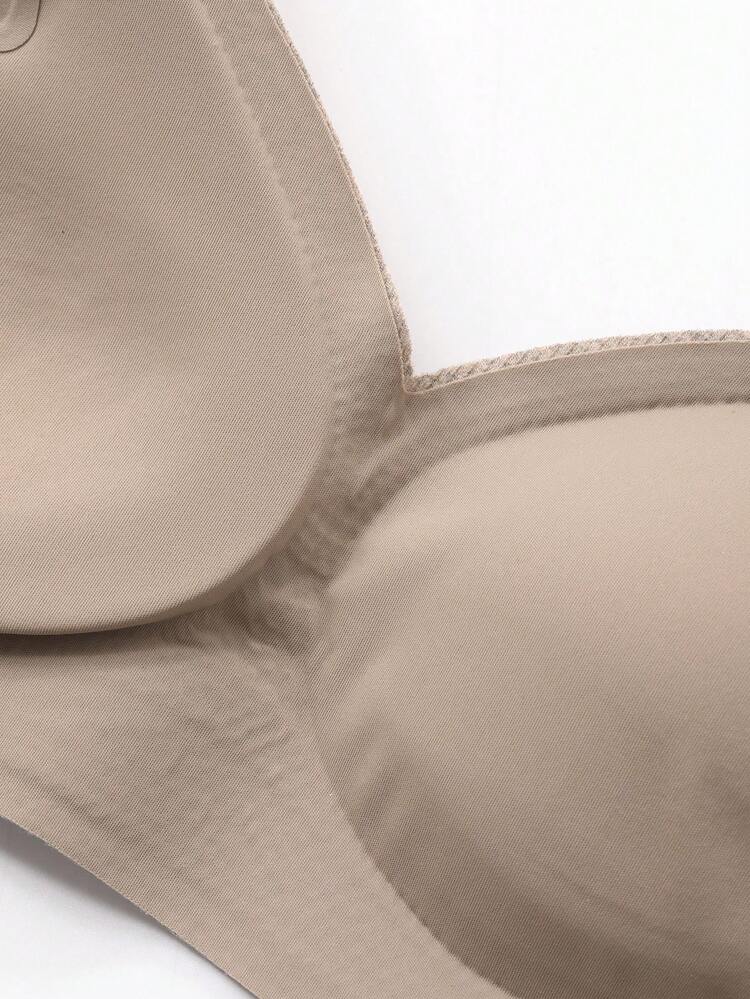 Adjustable Strap Lightly Padded Ribbed Fabric Bra, English Graphic, Suitable For Spring & Summer Lingerie For Women