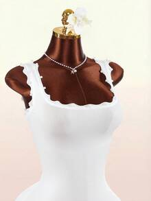 Amplova 2026 New Vacation Wave Collar & Hem Bodycon Mini Dress For Women - White - View 5