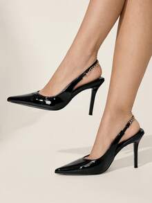 CUCCOO CHICEST French High Heels, Elegant Bridal Toasting Shoes, Pointed Stiletto Sandals, Wedding Shoes, Women's Shoes - Black - View 1