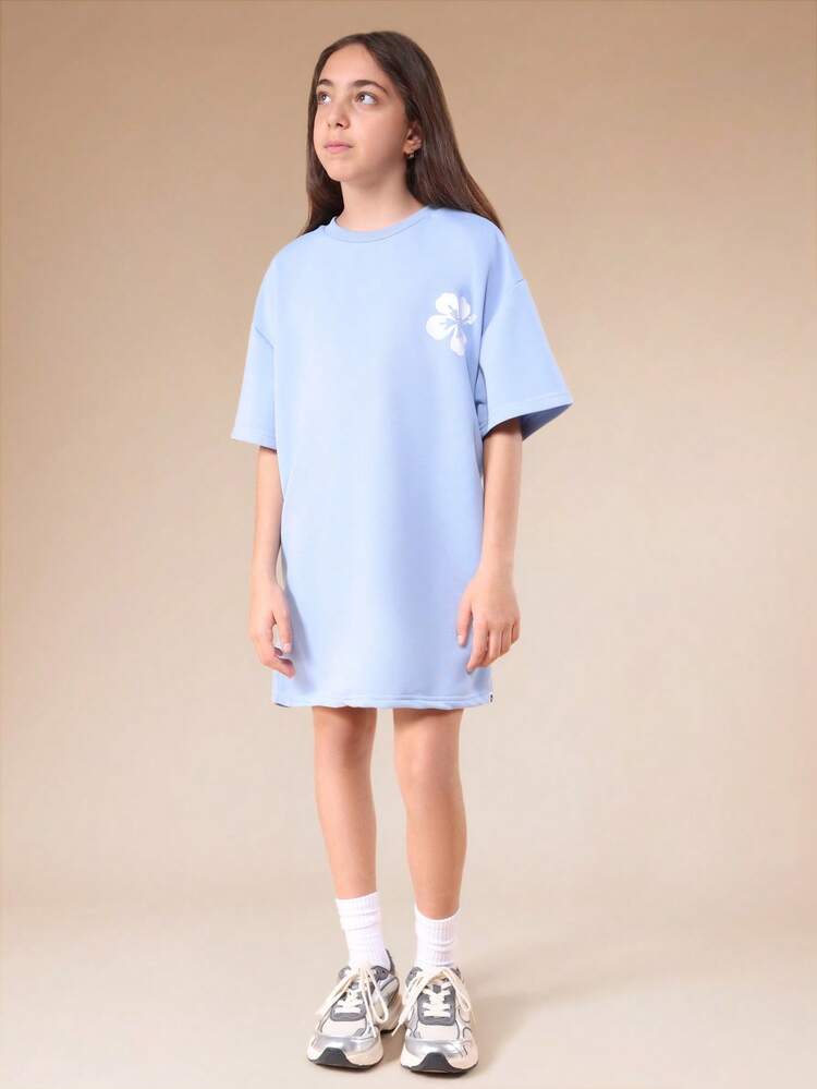 オーバーサイズシェルプリントTシャツドレス
