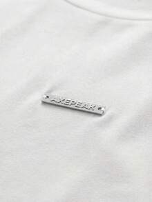 AXEPEAK 男士极简印花圆领短袖T恤 - 白色 - 查看 5