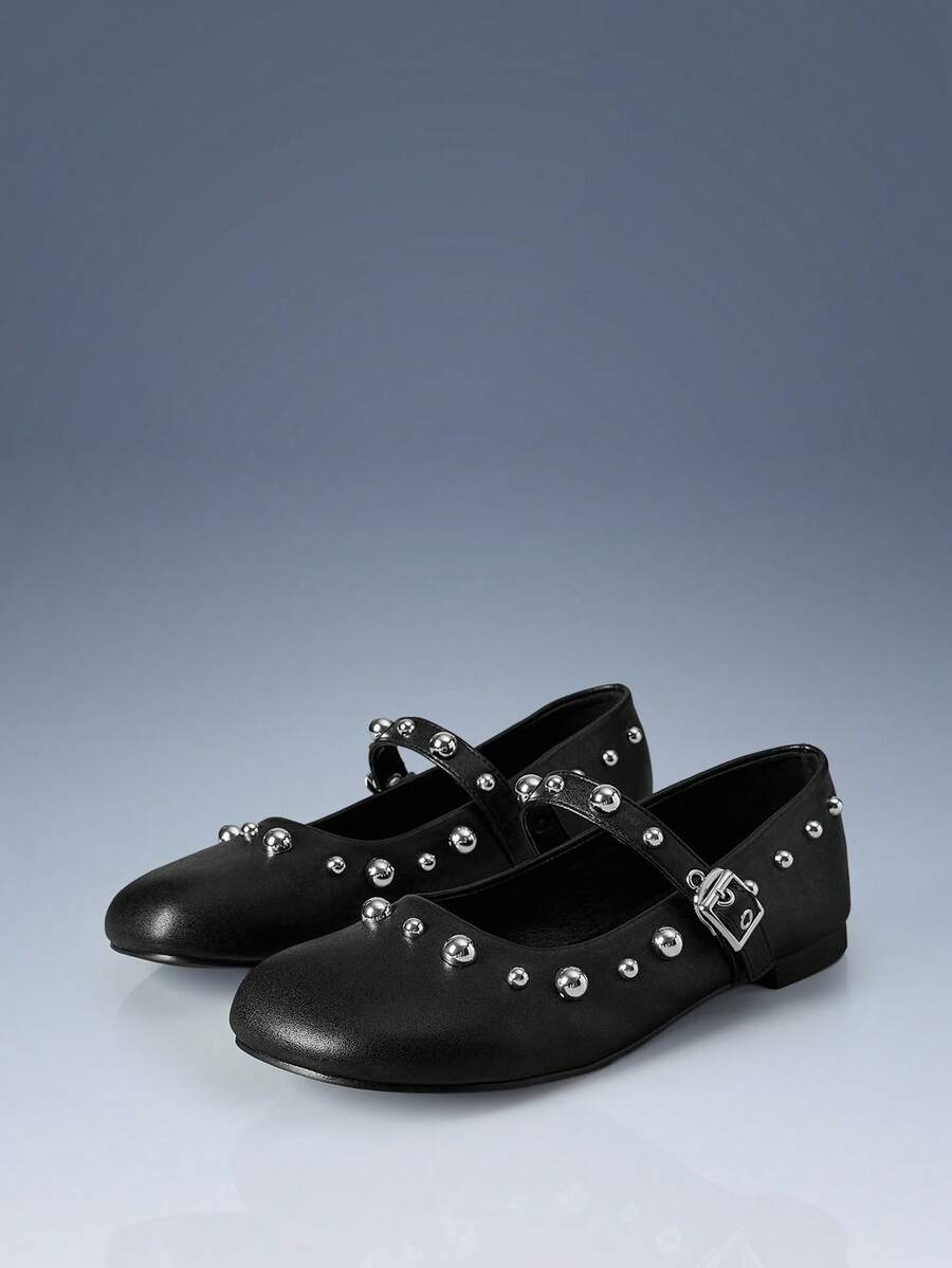 CUCCOO GRLICON Women's Buckle Design Casual Versatile Flat Shoes Valentine's Day - Black - View 1